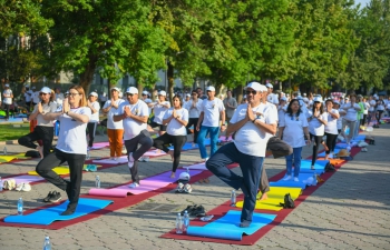 International Day of Yoga was held at the iconic Kurmanjan Datka Park in Bishkek, Kyrgyz Republic on 17th June 2023